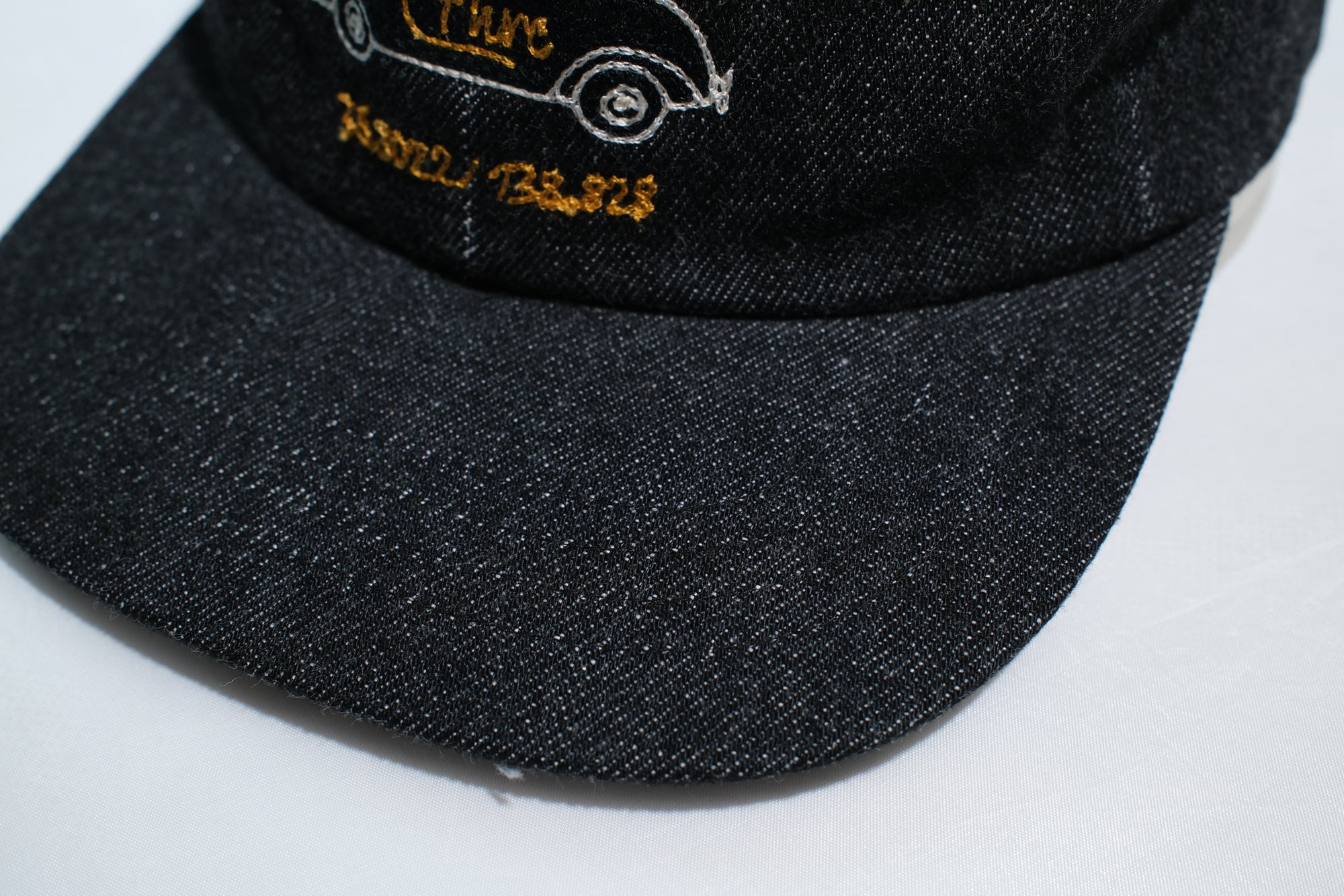 The Flat Head 12oz Selvage Denim "Hot Rod" Trucker Cap (Sumi Black)