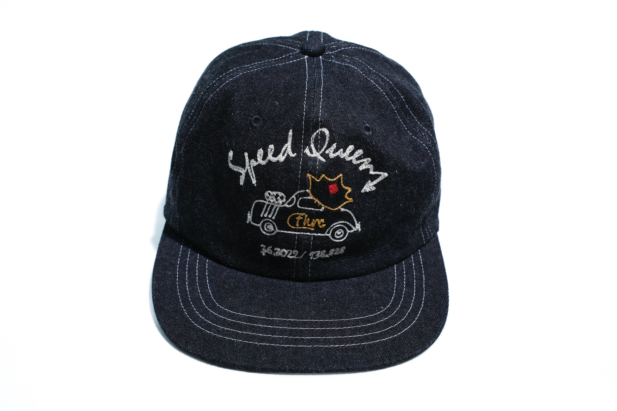 The Flat Head 12oz Selvage Denim "Hot Rod" Trucker Cap (Grand Indigo)