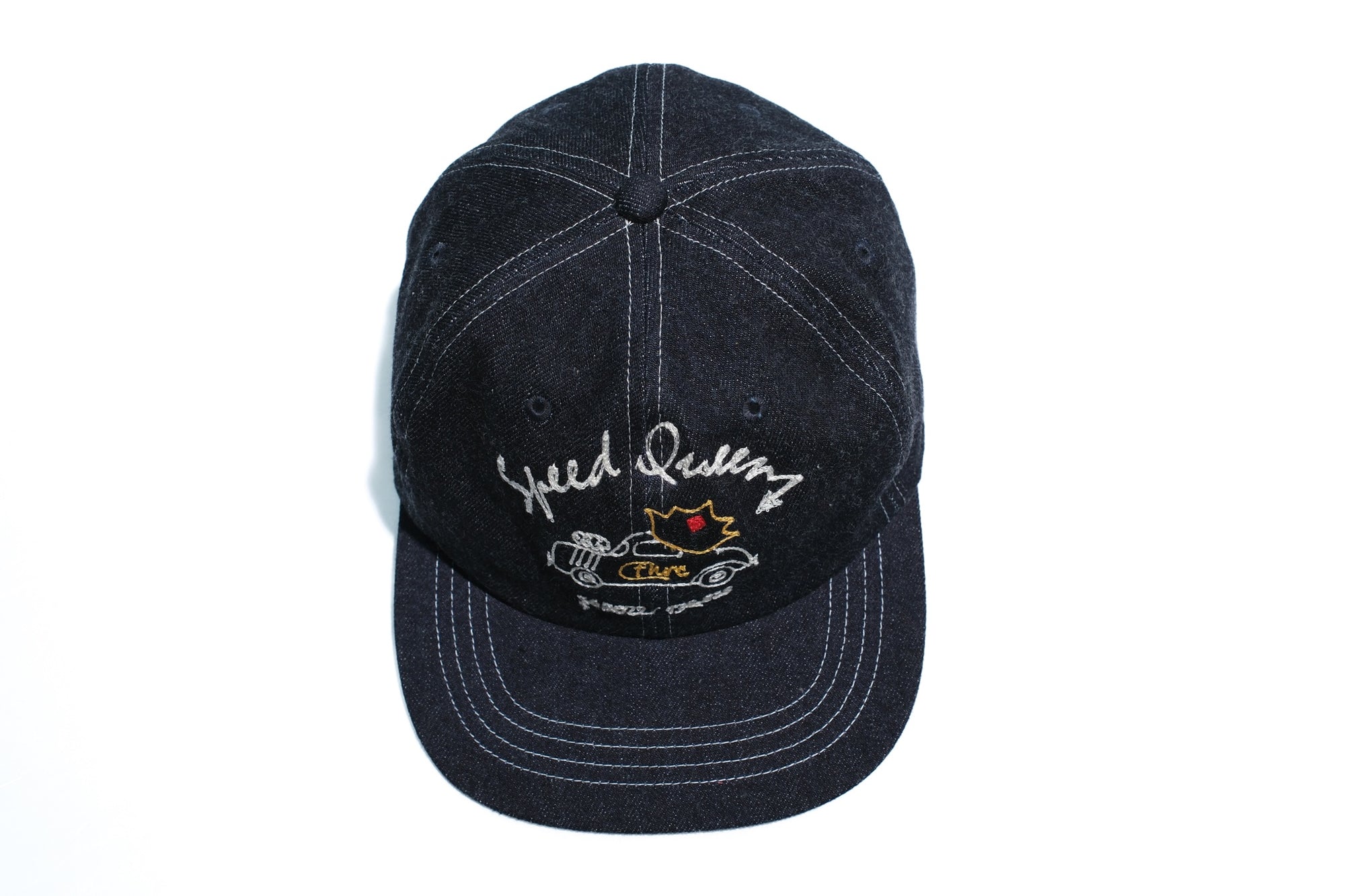 The Flat Head 12oz Selvage Denim "Hot Rod" Trucker Cap (Grand Indigo)
