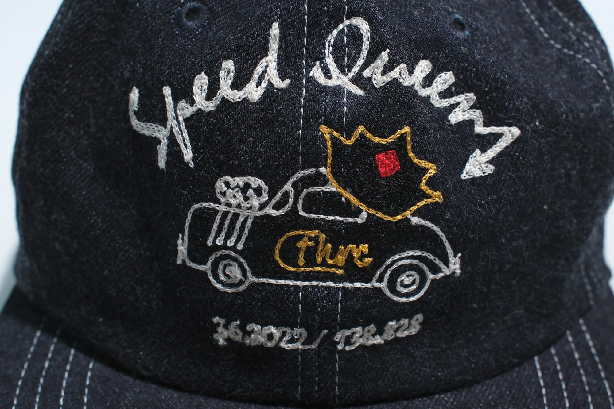 The Flat Head 12oz Selvage Denim "Hot Rod" Trucker Cap (Grand Indigo)