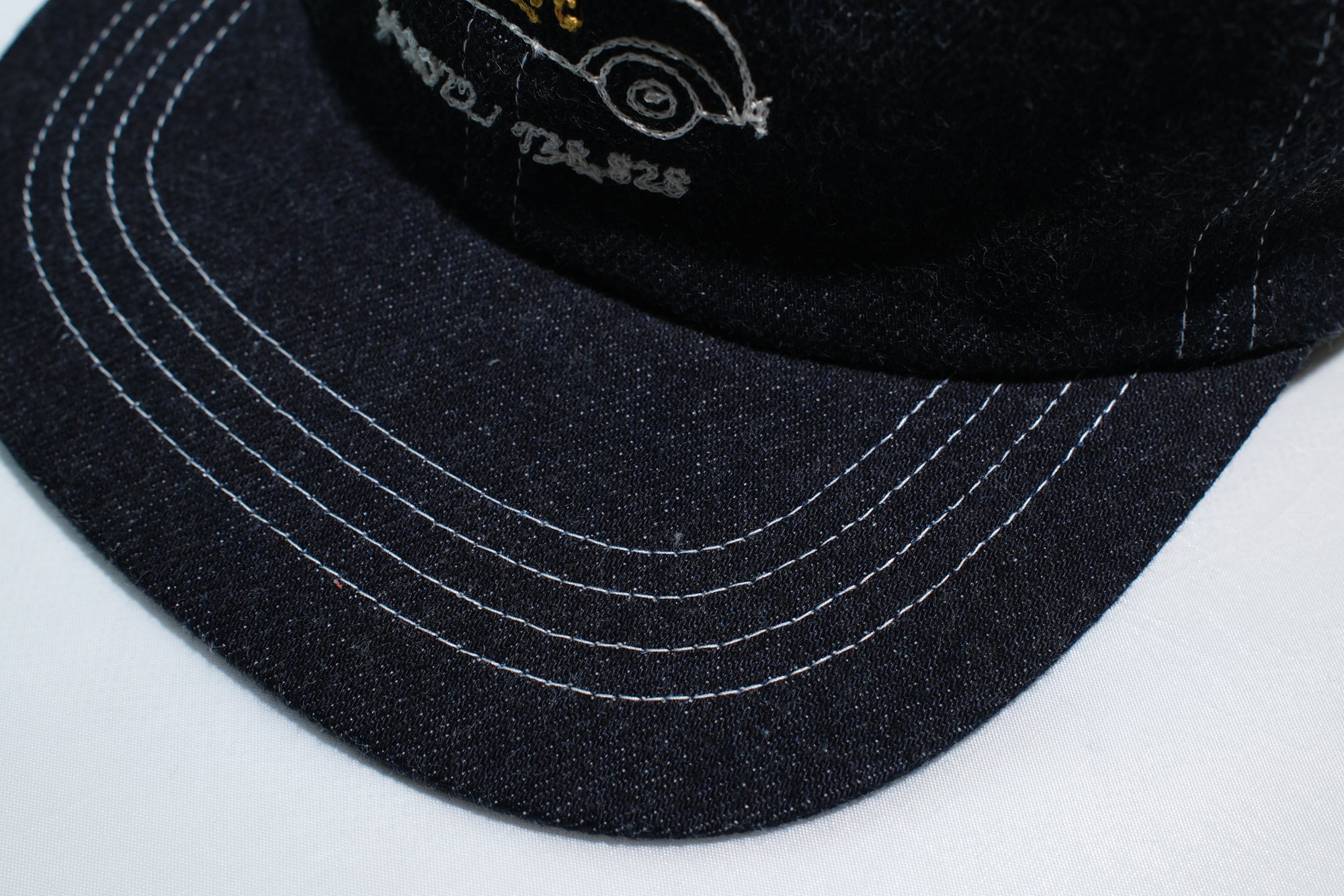 The Flat Head 12oz Selvage Denim "Hot Rod" Trucker Cap (Grand Indigo)