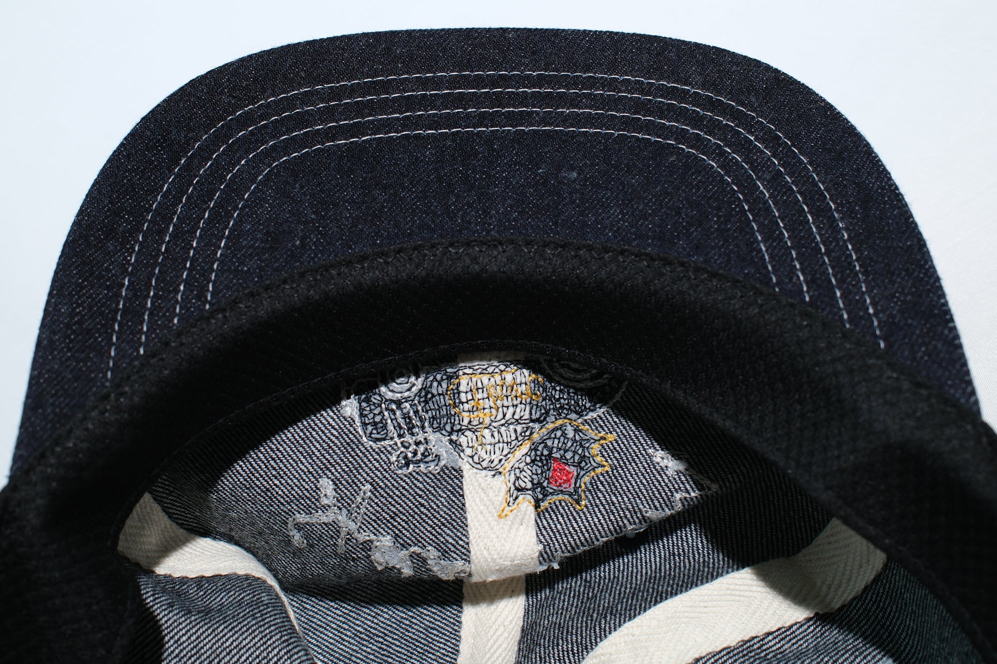 The Flat Head 12oz Selvage Denim "Hot Rod" Trucker Cap (Grand Indigo)