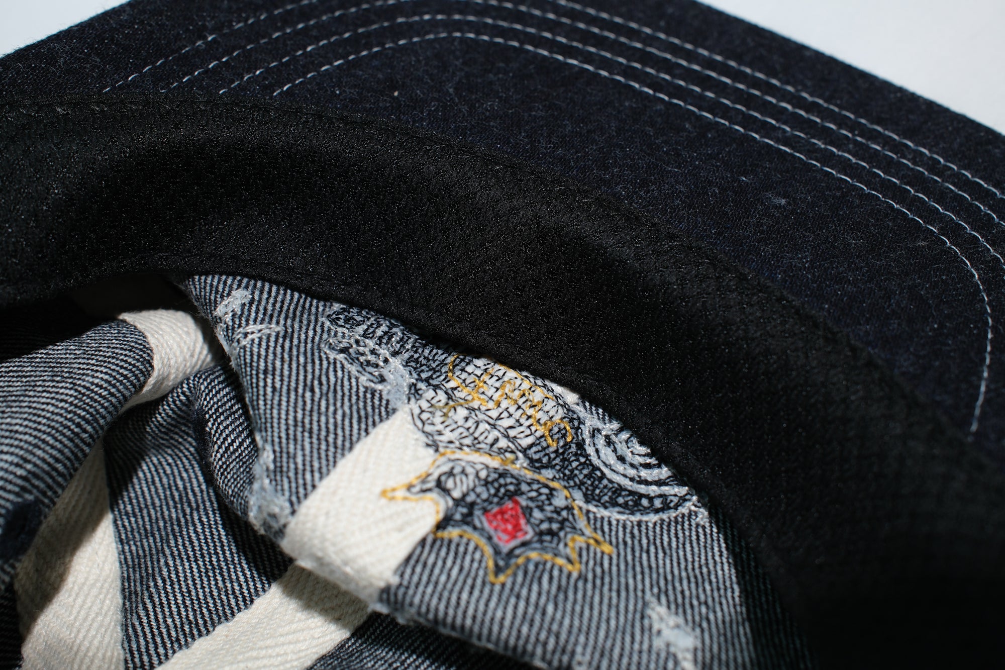 The Flat Head 12oz Selvage Denim "Hot Rod" Trucker Cap (Grand Indigo)