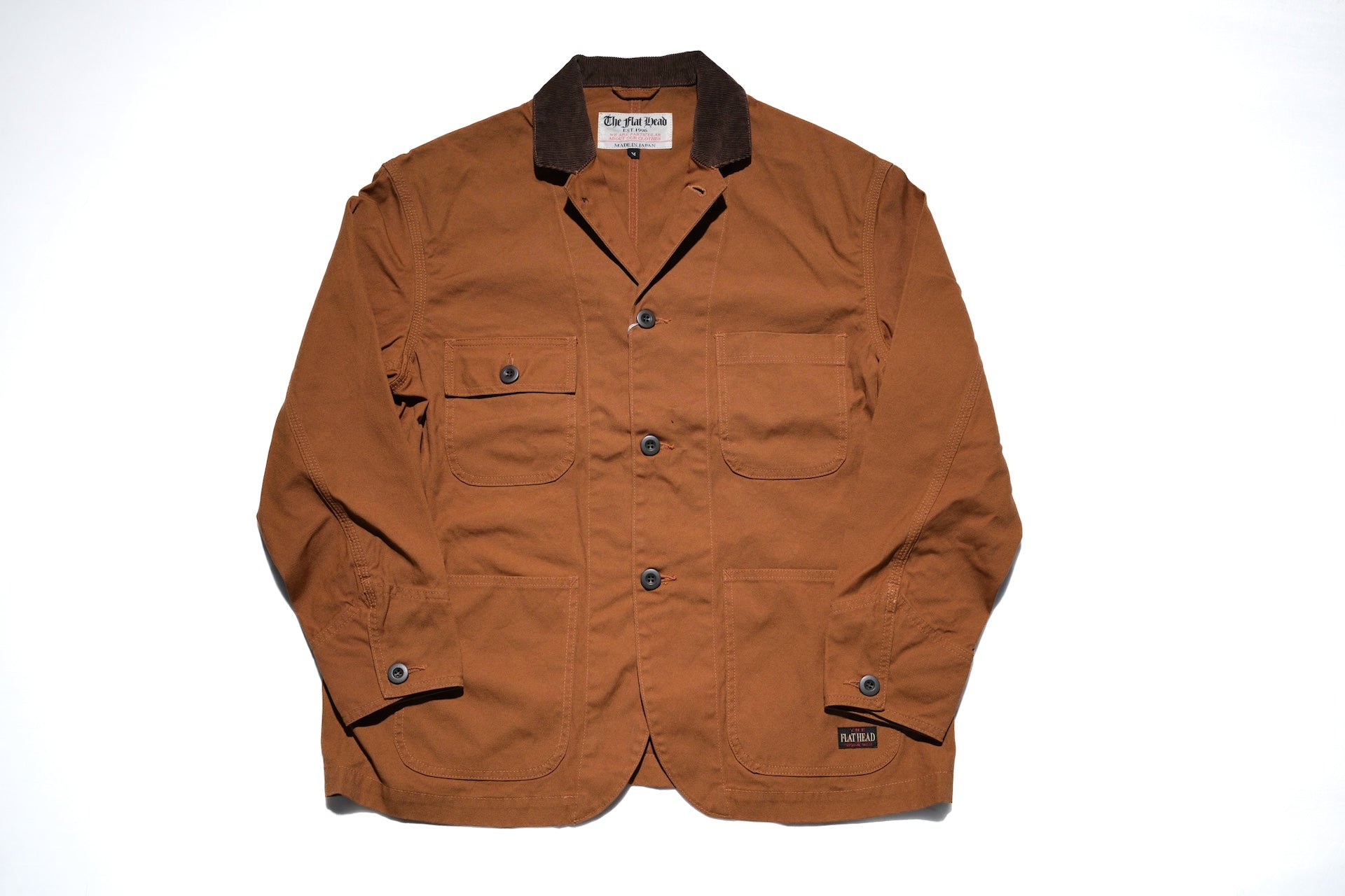 The Flat Head 11oz Duck Canvas Worker Jacket (Brown)