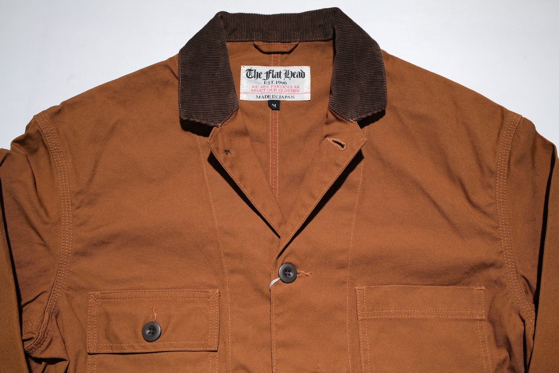 The Flat Head 11oz Duck Canvas Worker Jacket (Brown)