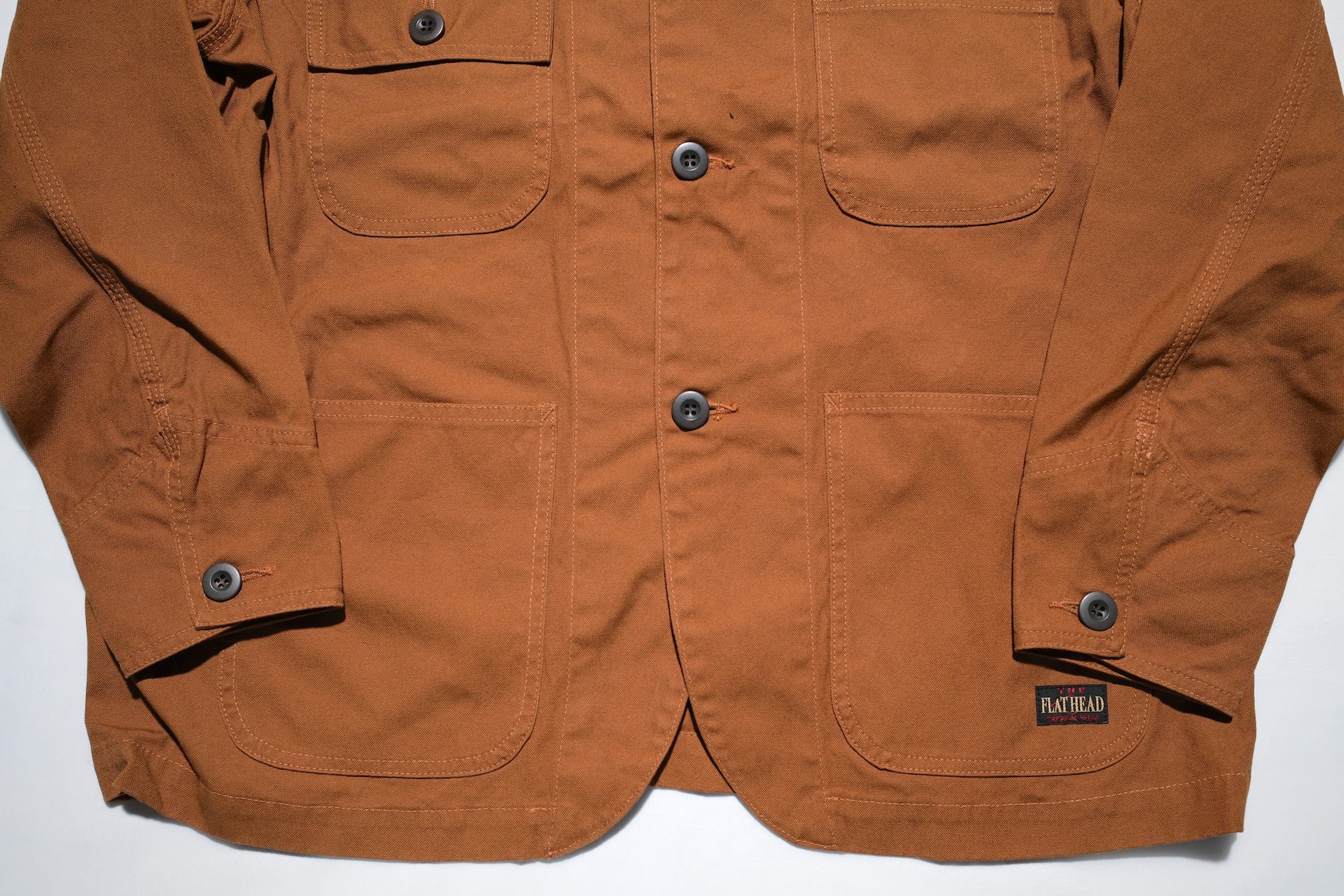 The Flat Head 11oz Duck Canvas Worker Jacket (Brown)