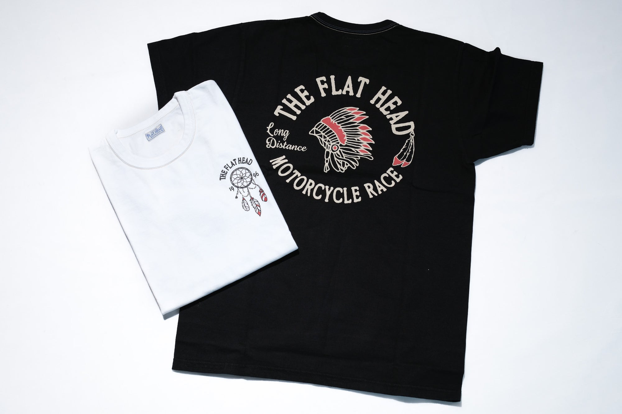 The Flat Head 9oz "Native American" Loopwheeled Tee (White)