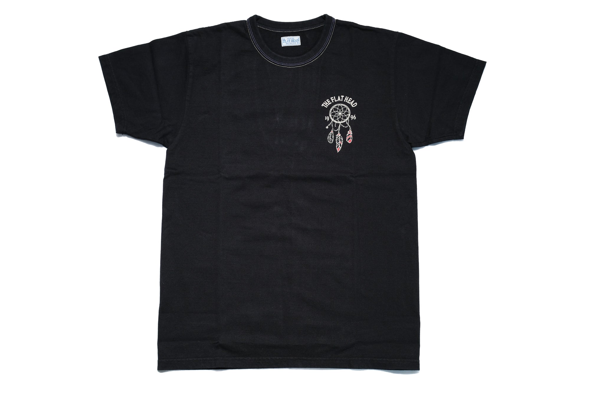 The Flat Head 9oz "Native American" Loopwheeled Tee (Black)