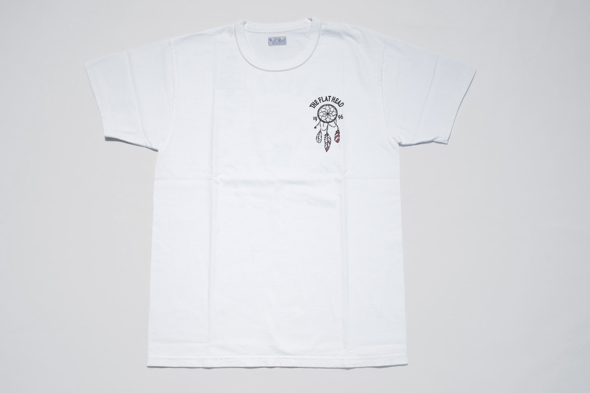 The Flat Head 9oz "Native American" Loopwheeled Tee (White)