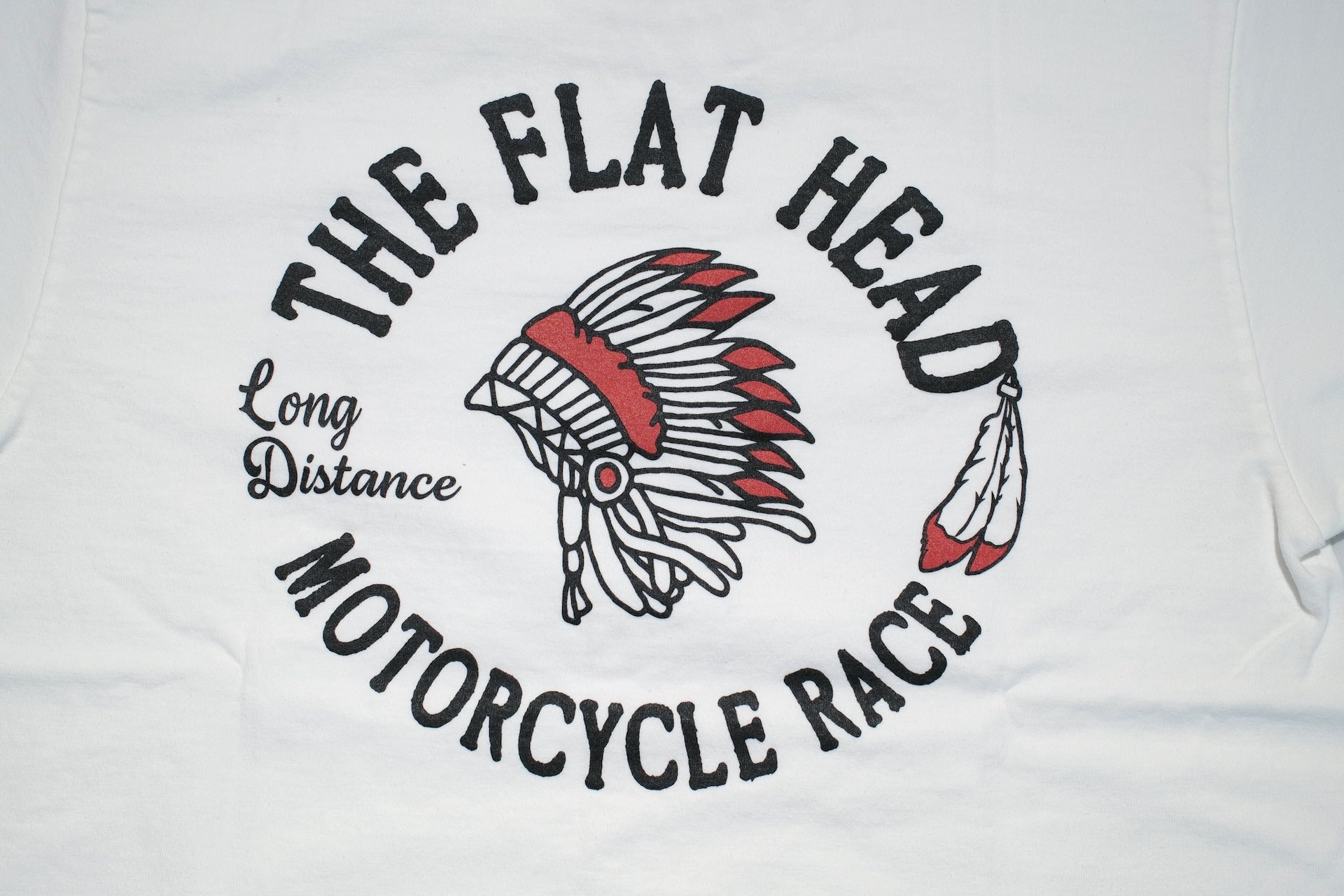 The Flat Head 9oz "Native American" Loopwheeled Tee (White)