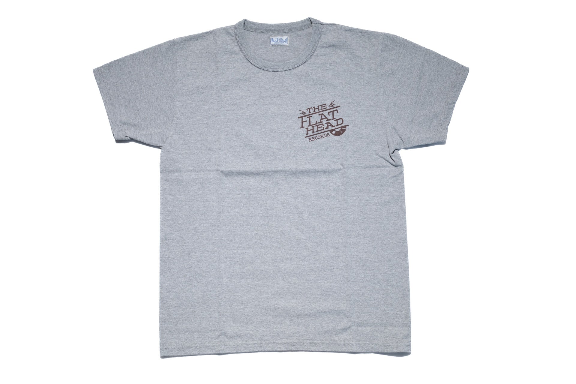 The Flat Head 9oz "Records" Loopwheeled Tee (Grey)