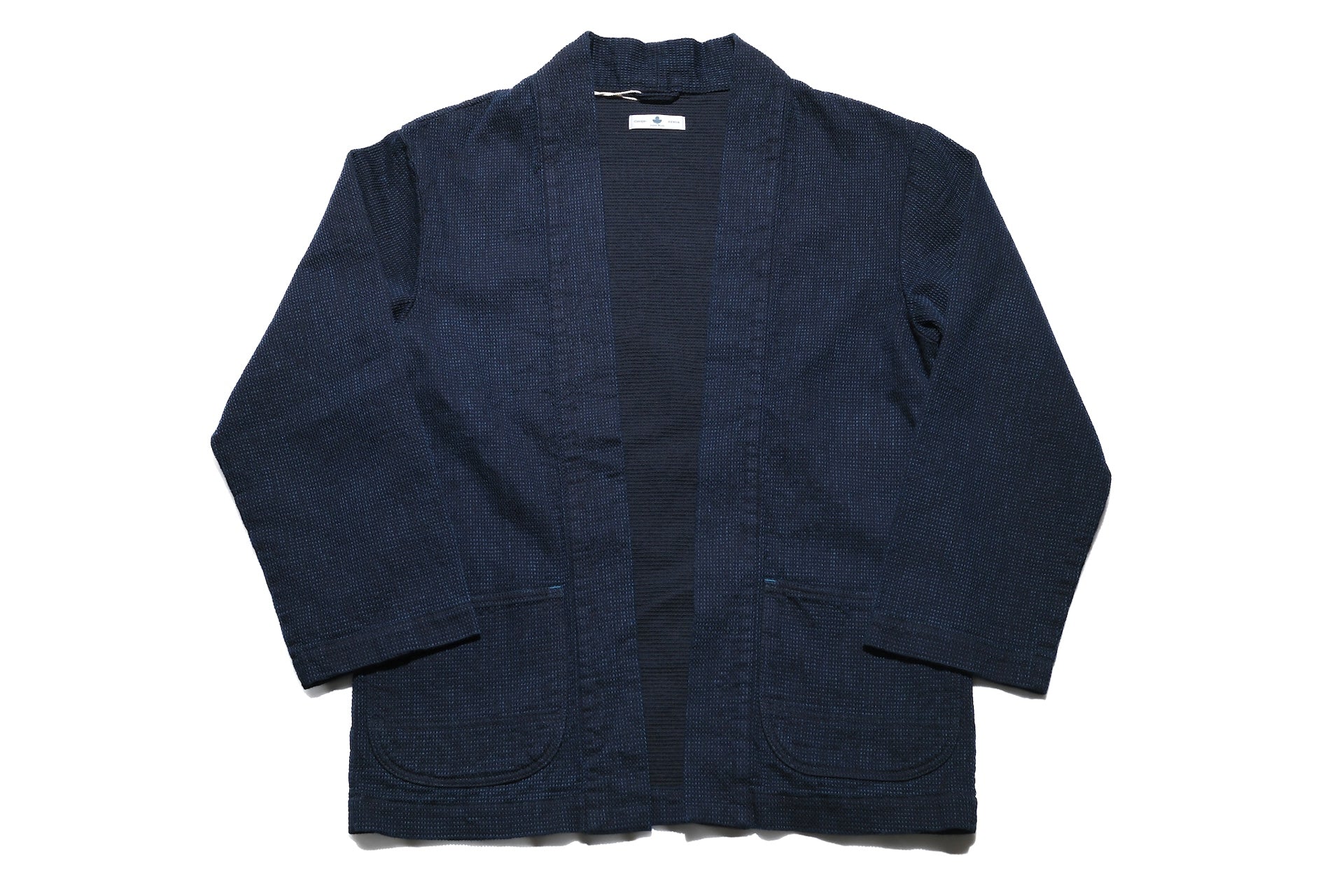 Omoto Denim 12oz Indigo Dyed “Cube Sashiko” Happi Coat