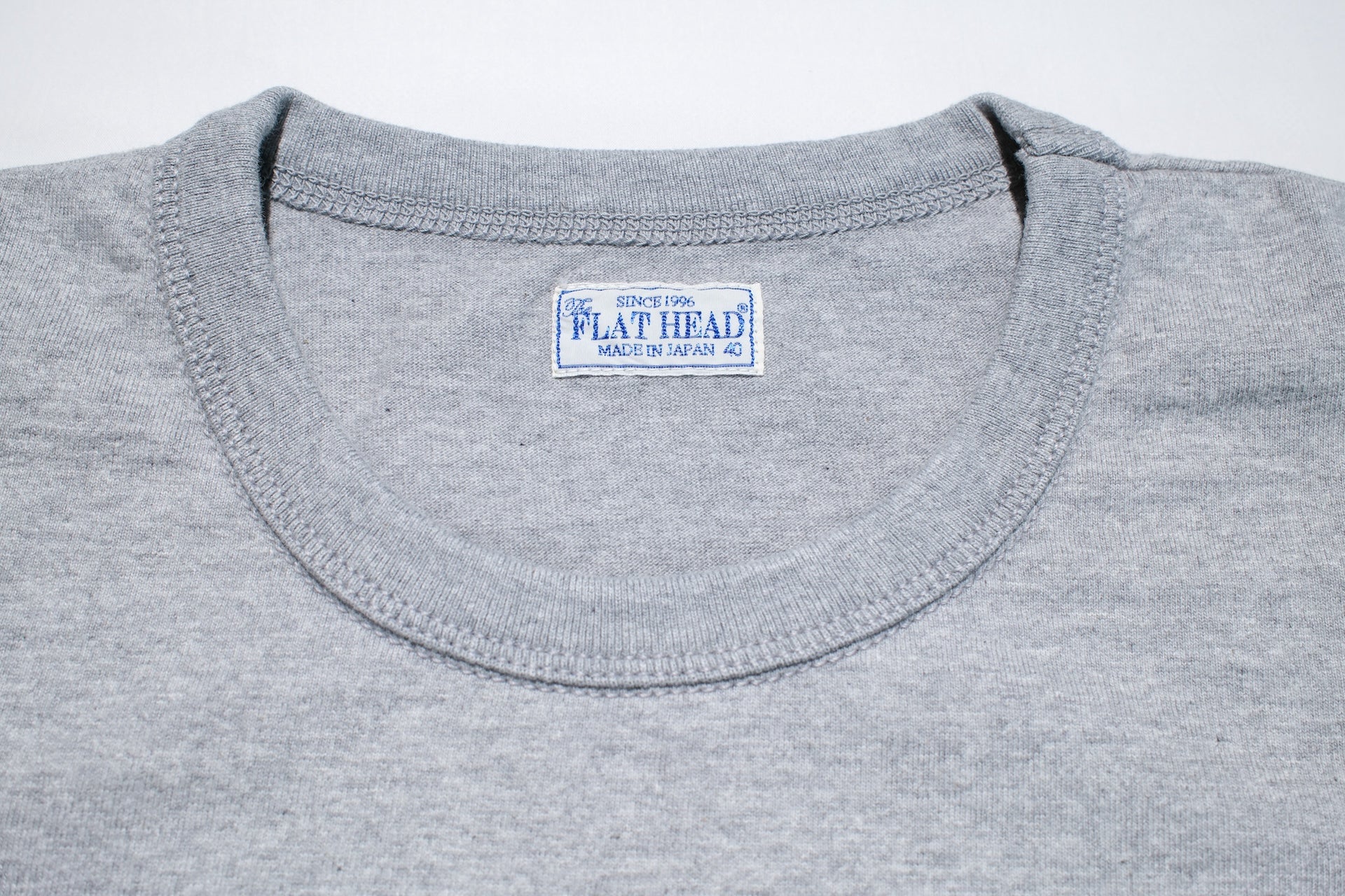 The Flat Head 9oz "Records" Loopwheeled Tee (Grey)