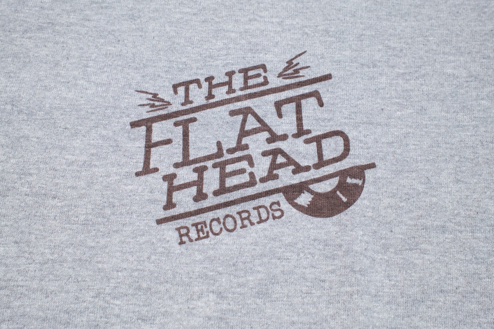 The Flat Head 9oz "Records" Loopwheeled Tee (Grey)