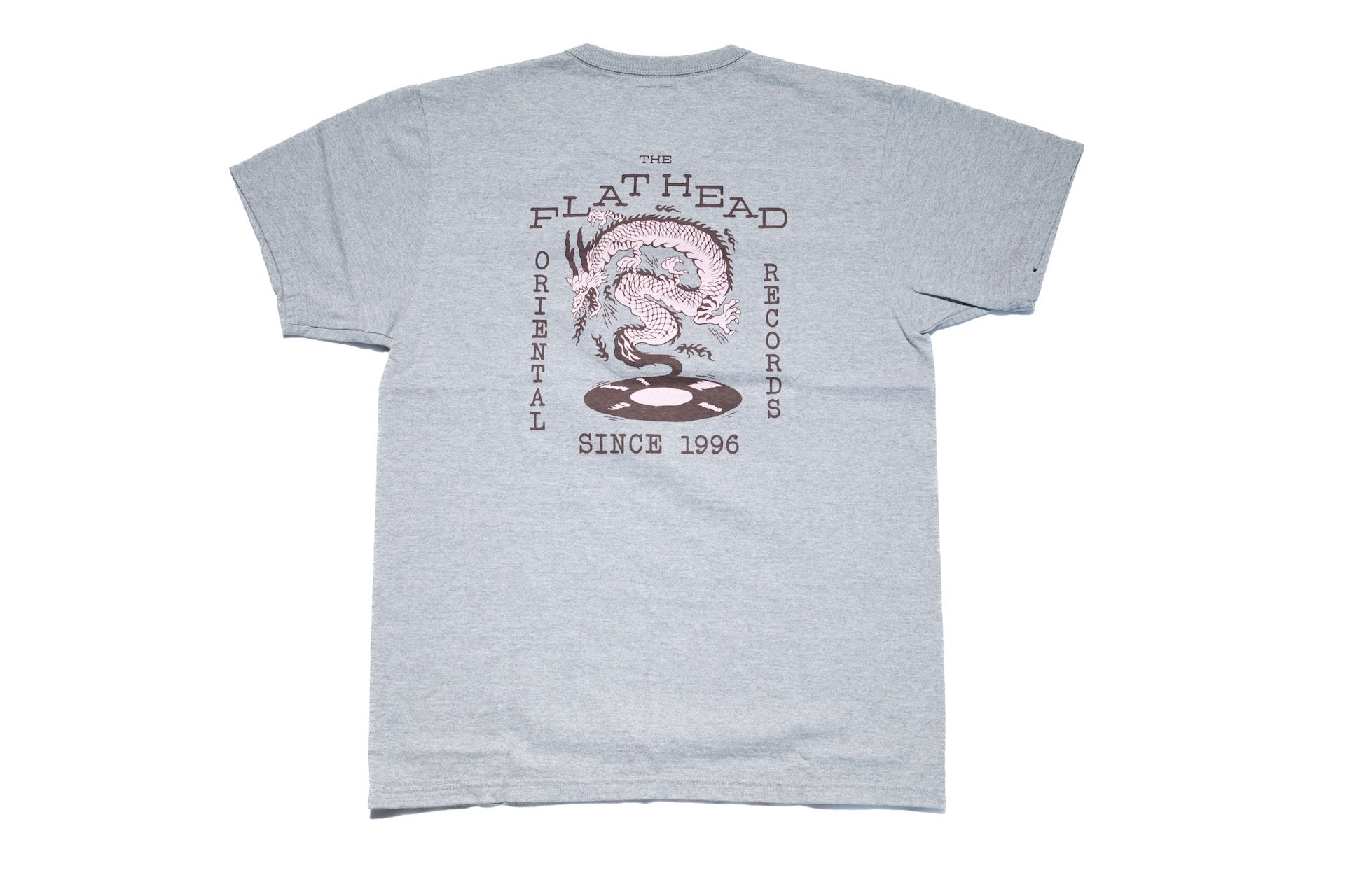 The Flat Head 9oz "Records" Loopwheeled Tee (Grey)