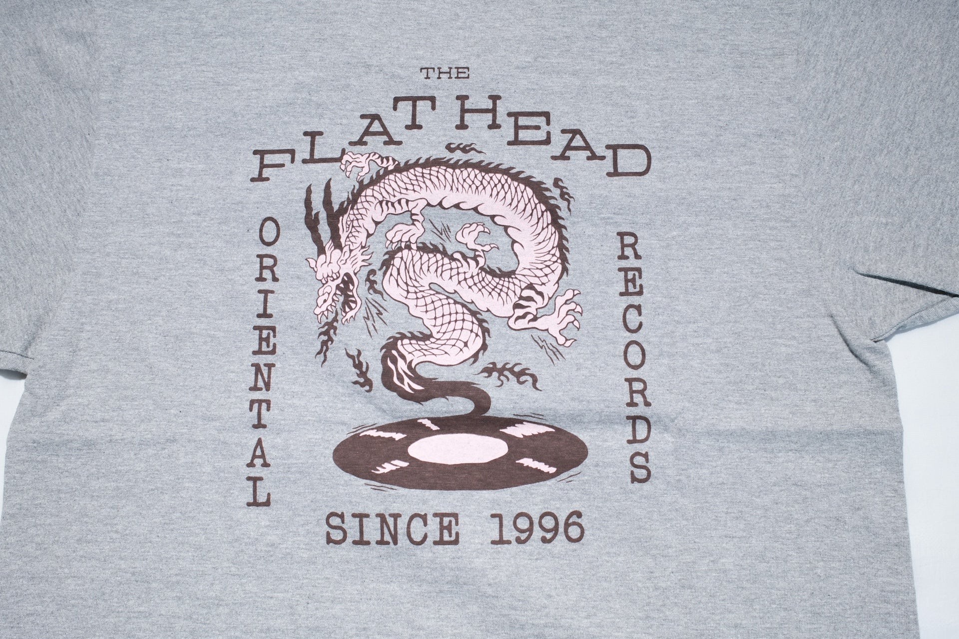 The Flat Head 9oz "Records" Loopwheeled Tee (Grey)