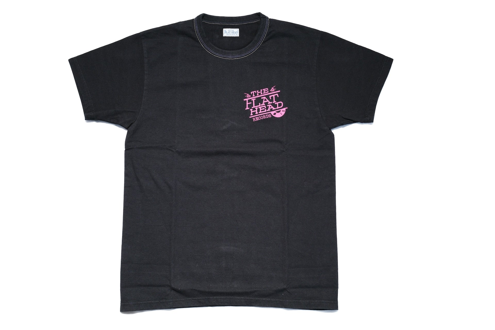 The Flat Head 9oz "Records" Loopwheeled Tee (Black)