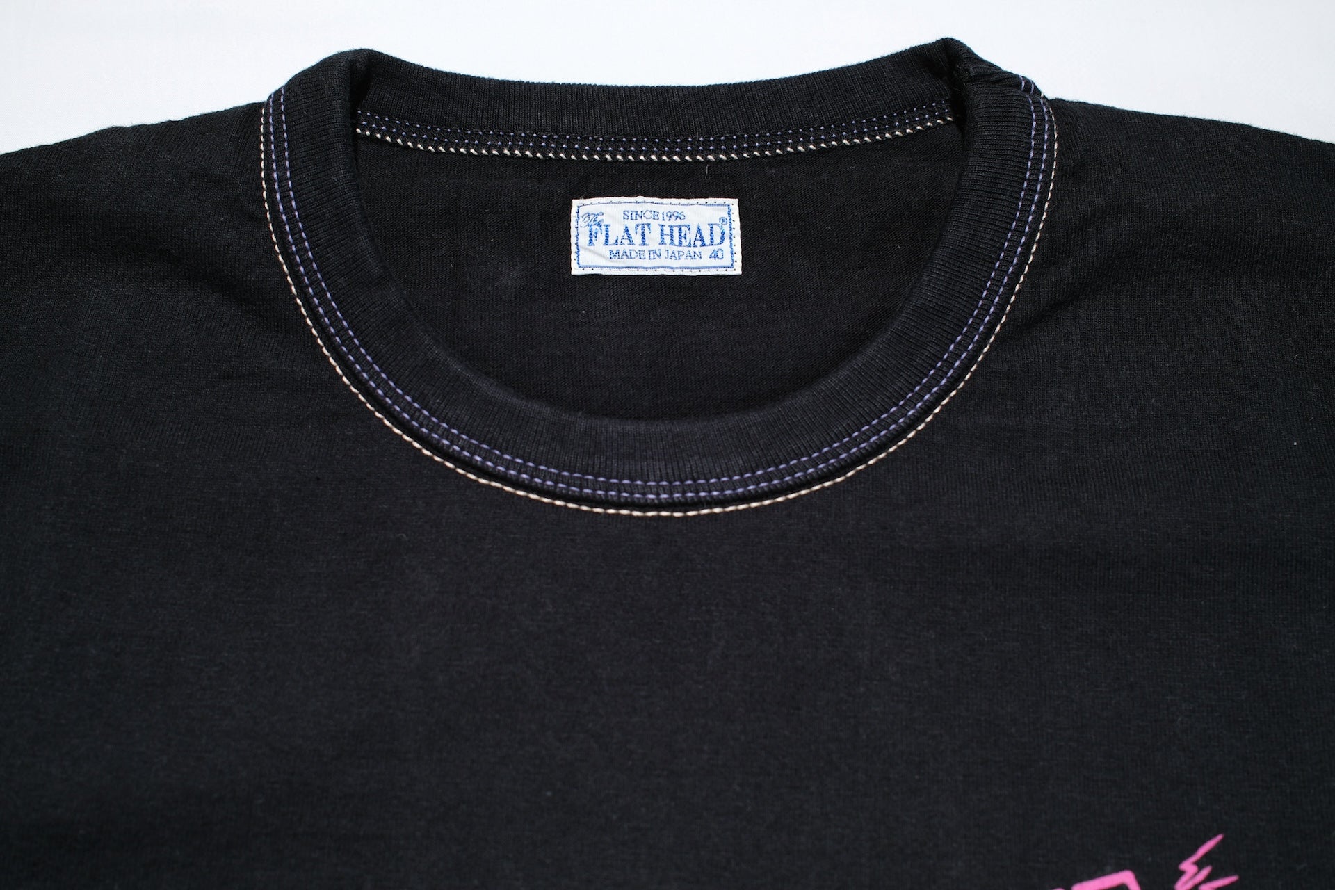 The Flat Head 9oz "Records" Loopwheeled Tee (Black)