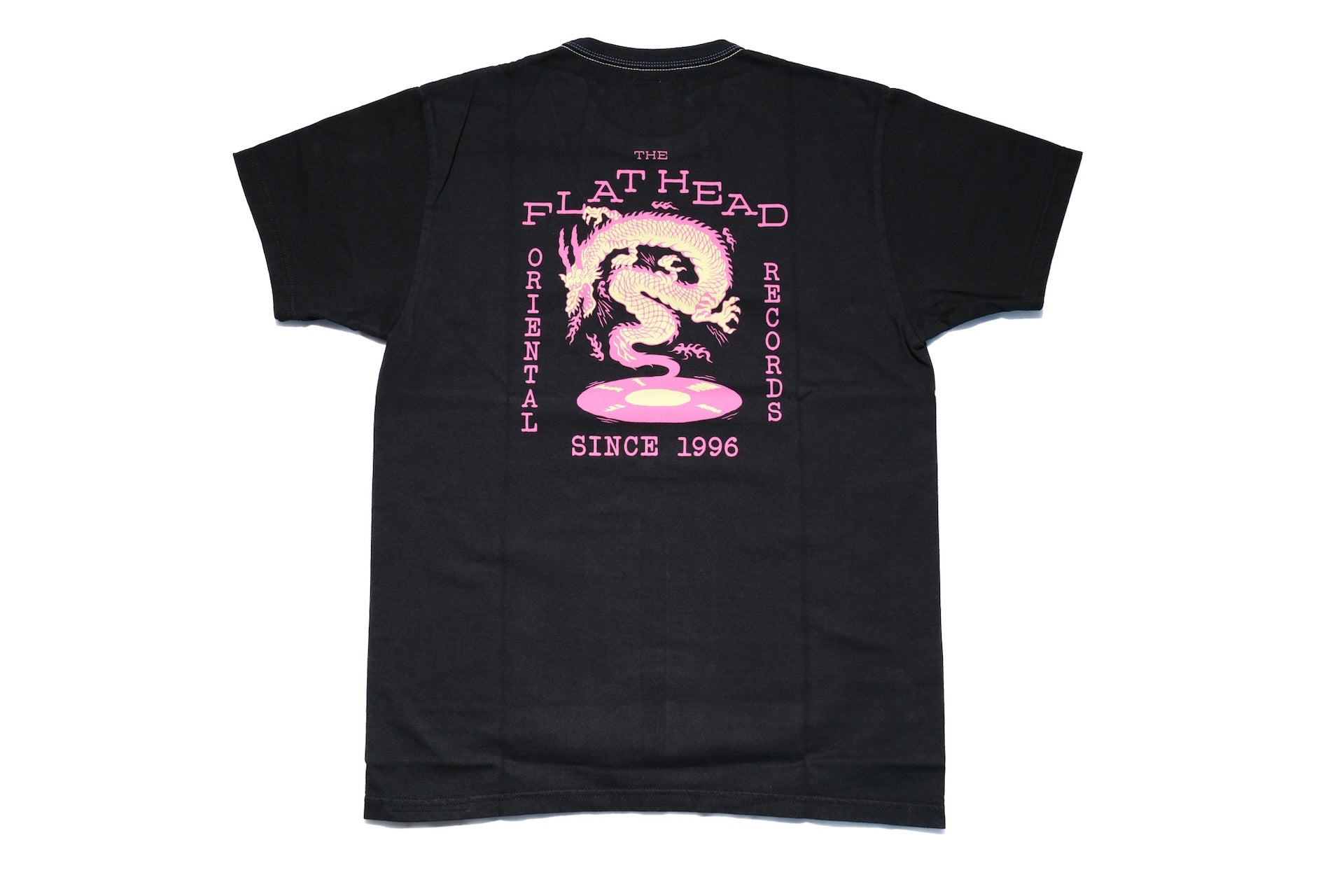 The Flat Head 9oz "Records" Loopwheeled Tee (Black)