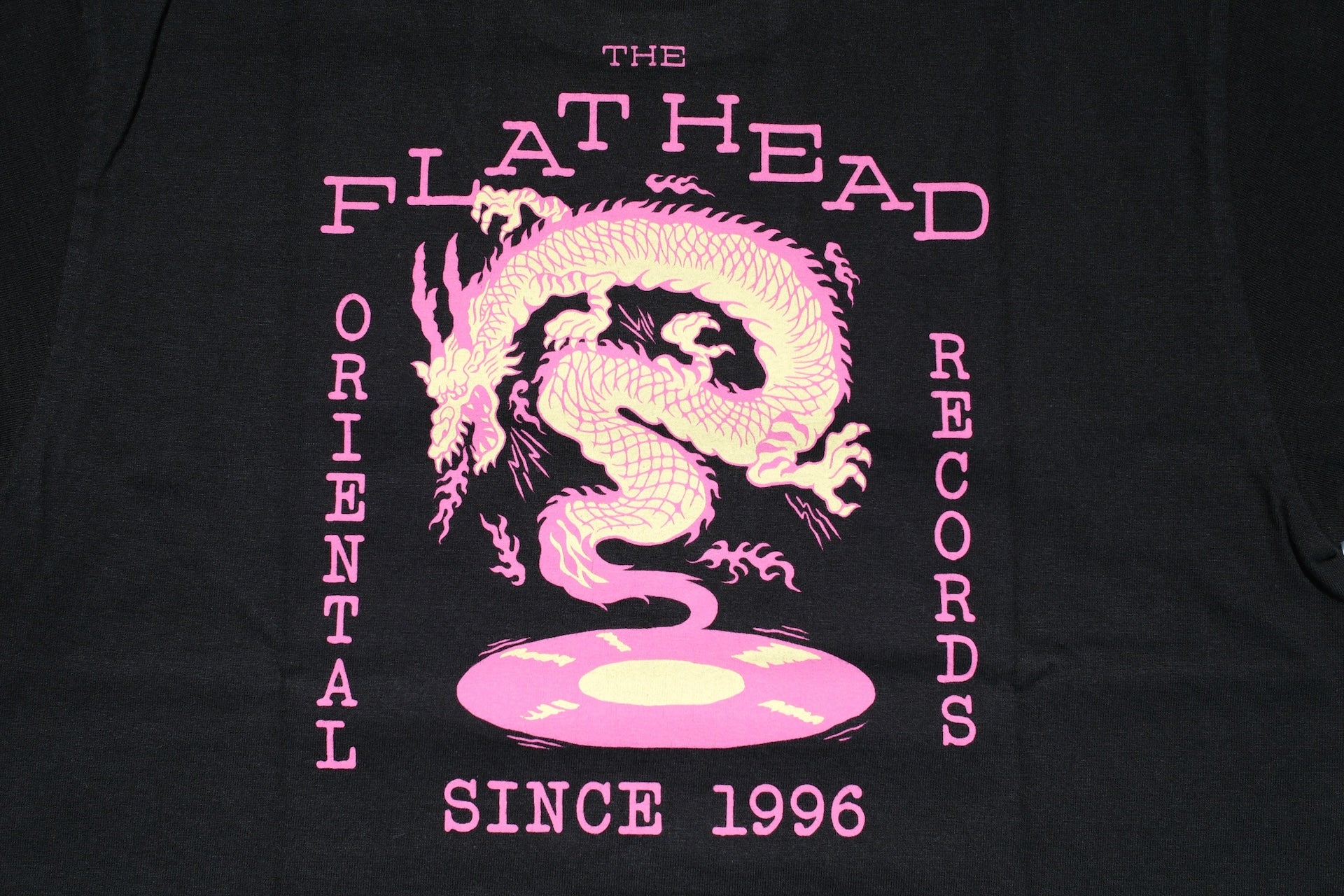 The Flat Head 9oz "Records" Loopwheeled Tee (Black)