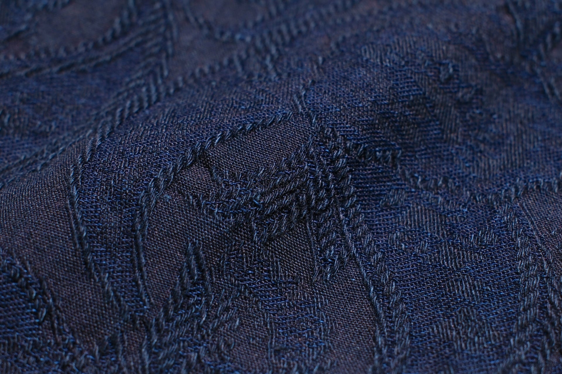 Pure Blue Japan 8oz Indigo Dyed "Paisley" Jacquard S/S Open Collar Shirt