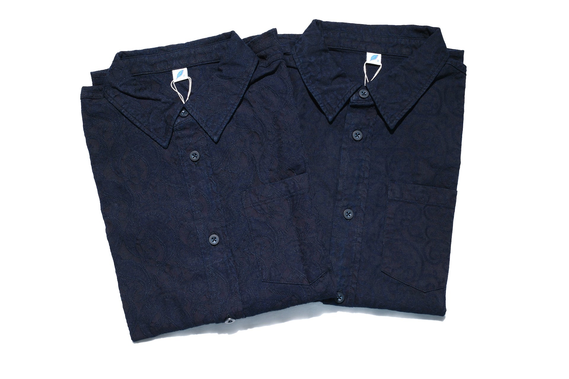 Pure Blue Japan 8oz Indigo Dyed "Paisley" Jacquard Oxford Shirt