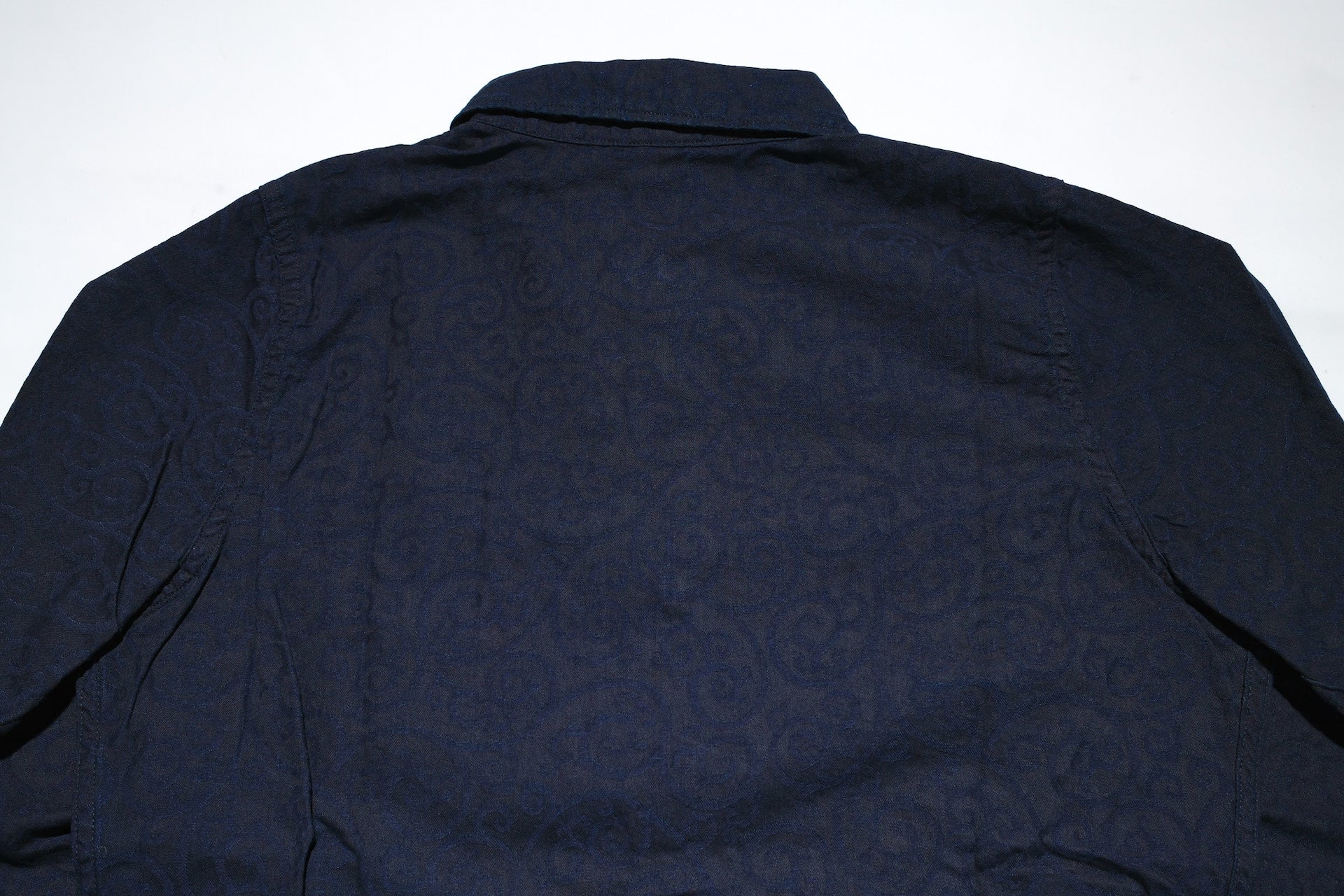 Pure Blue Japan 8oz Indigo Dyed "Arabesque" Jacquard Oxford Shirt