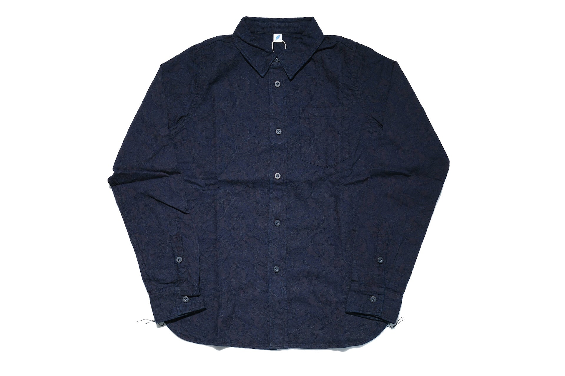 Pure Blue Japan 8oz Indigo Dyed "Paisley" Jacquard Oxford Shirt