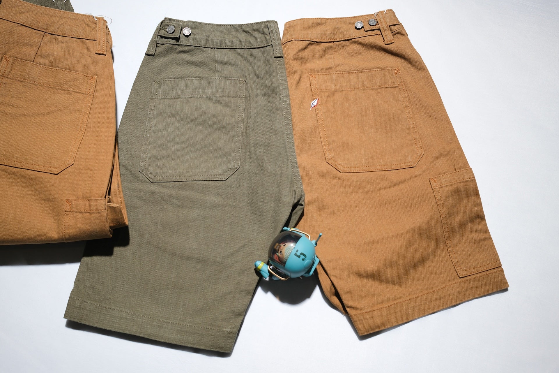 Pure Blue Japan 12oz HBT Utility Work Shorts (Olive)