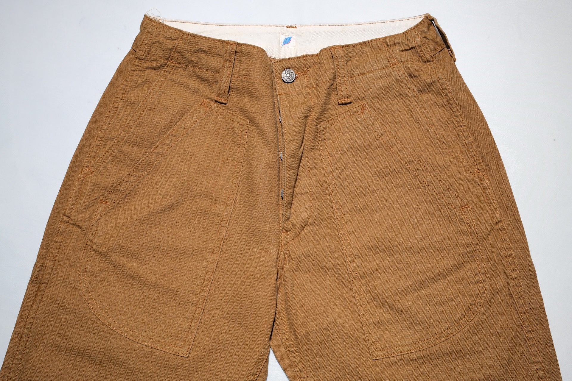 Pure Blue Japan 12oz HBT Utility Work Trousers (Camel)