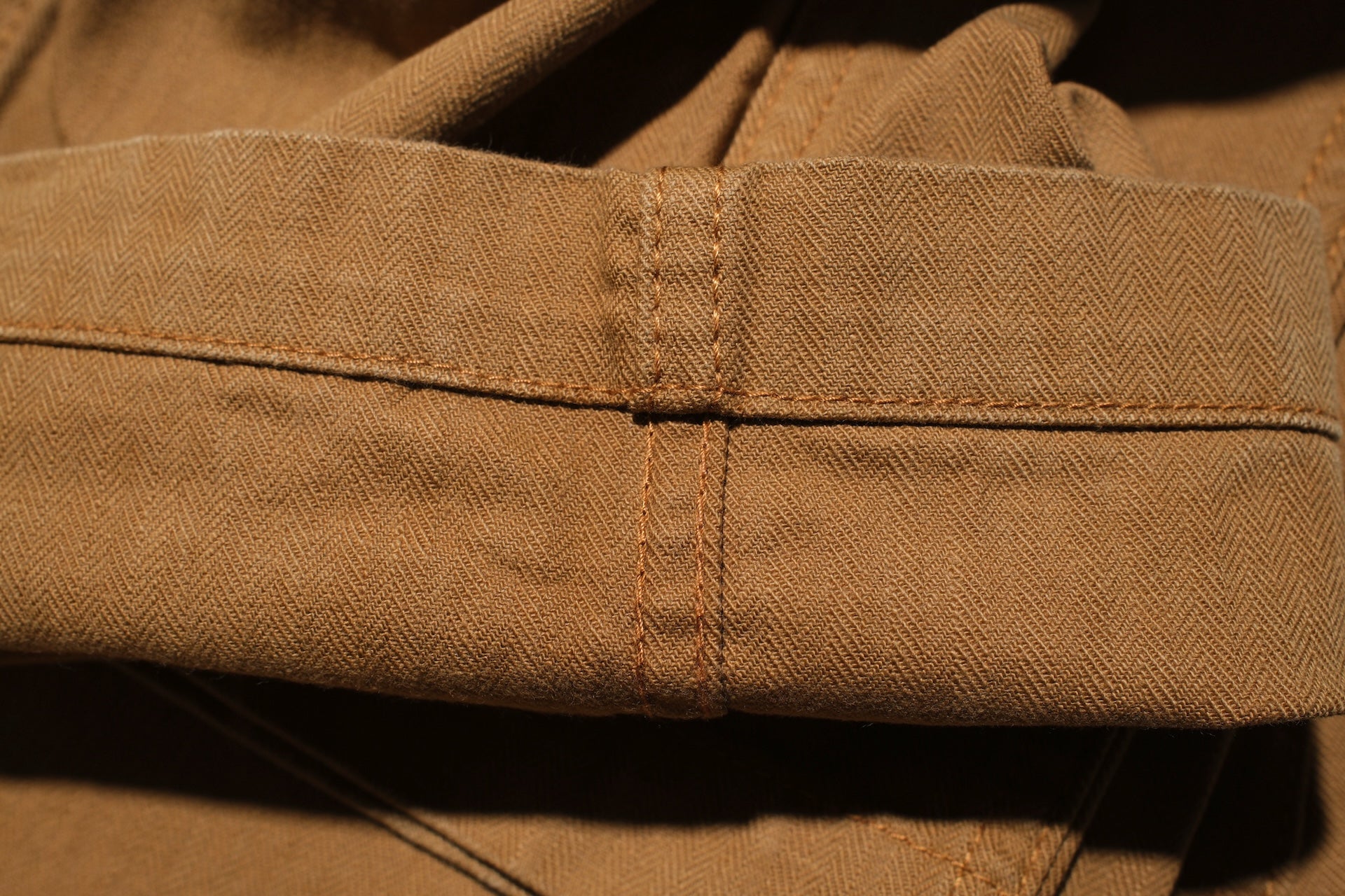 Pure Blue Japan 12oz HBT Utility Work Trousers (Camel)