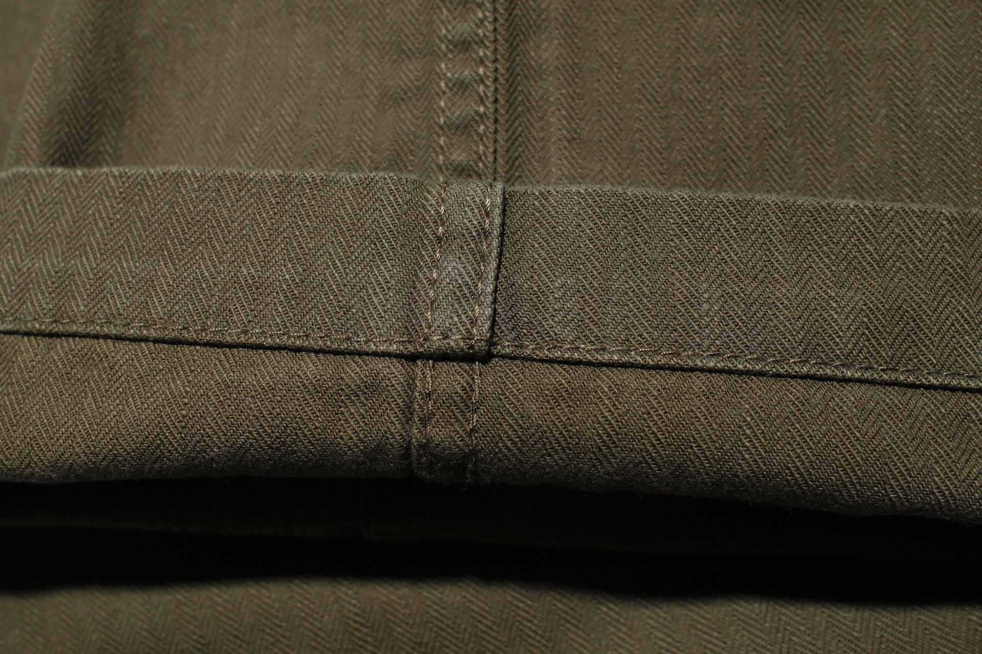 Pure Blue Japan 12oz HBT Utility Work Trousers (Olive)