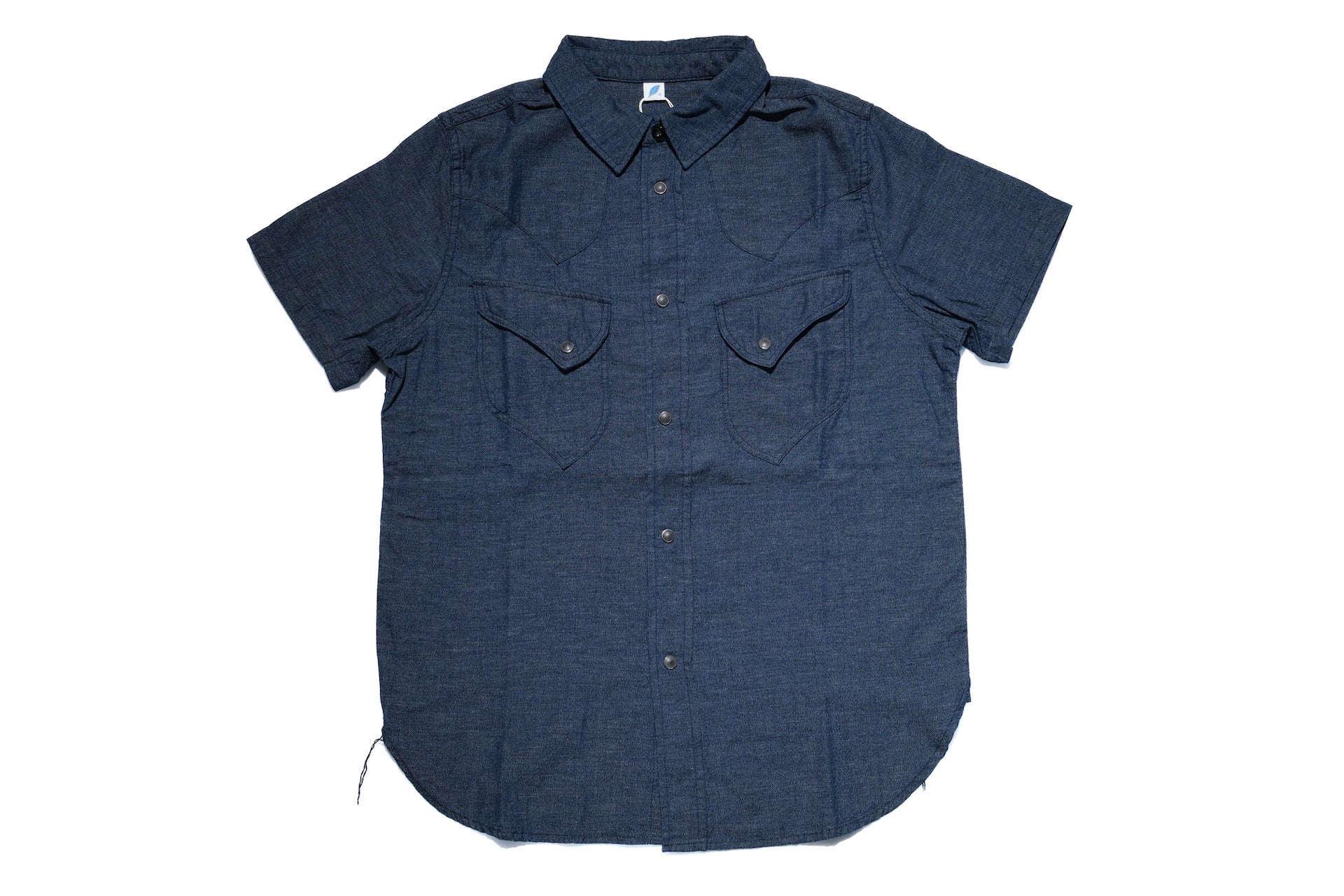 Pure Blue Japan 8oz Chambray S/S Western Shirt (Heather Indigo)