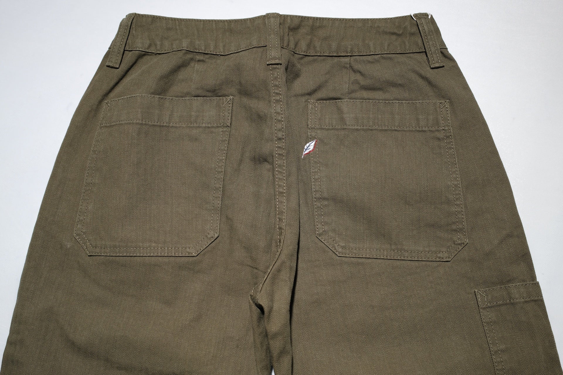 Pure Blue Japan 12oz HBT Utility Work Trousers (Olive)