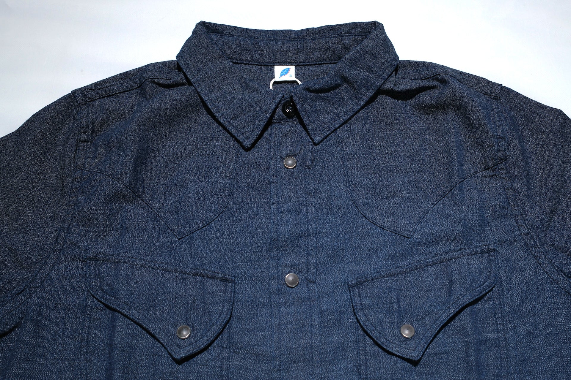 Pure Blue Japan 8oz Chambray S/S Western Shirt (Heather Indigo)