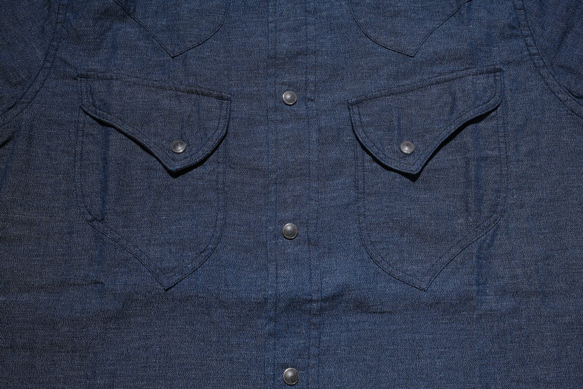 Pure Blue Japan 8oz Chambray S/S Western Shirt (Heather Indigo)