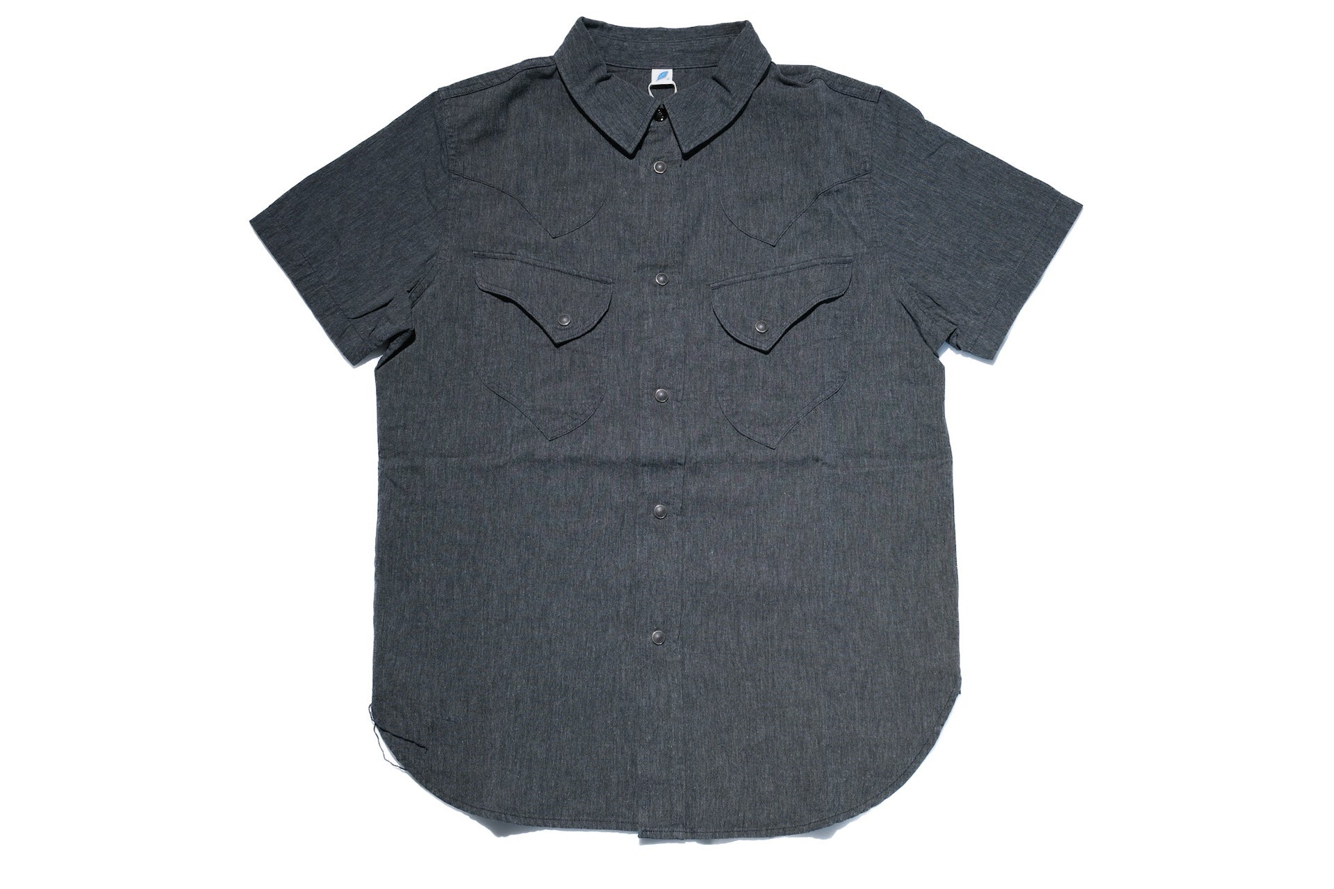 Pure Blue Japan 8oz Chambray S/S Western Shirt (Heather Black)