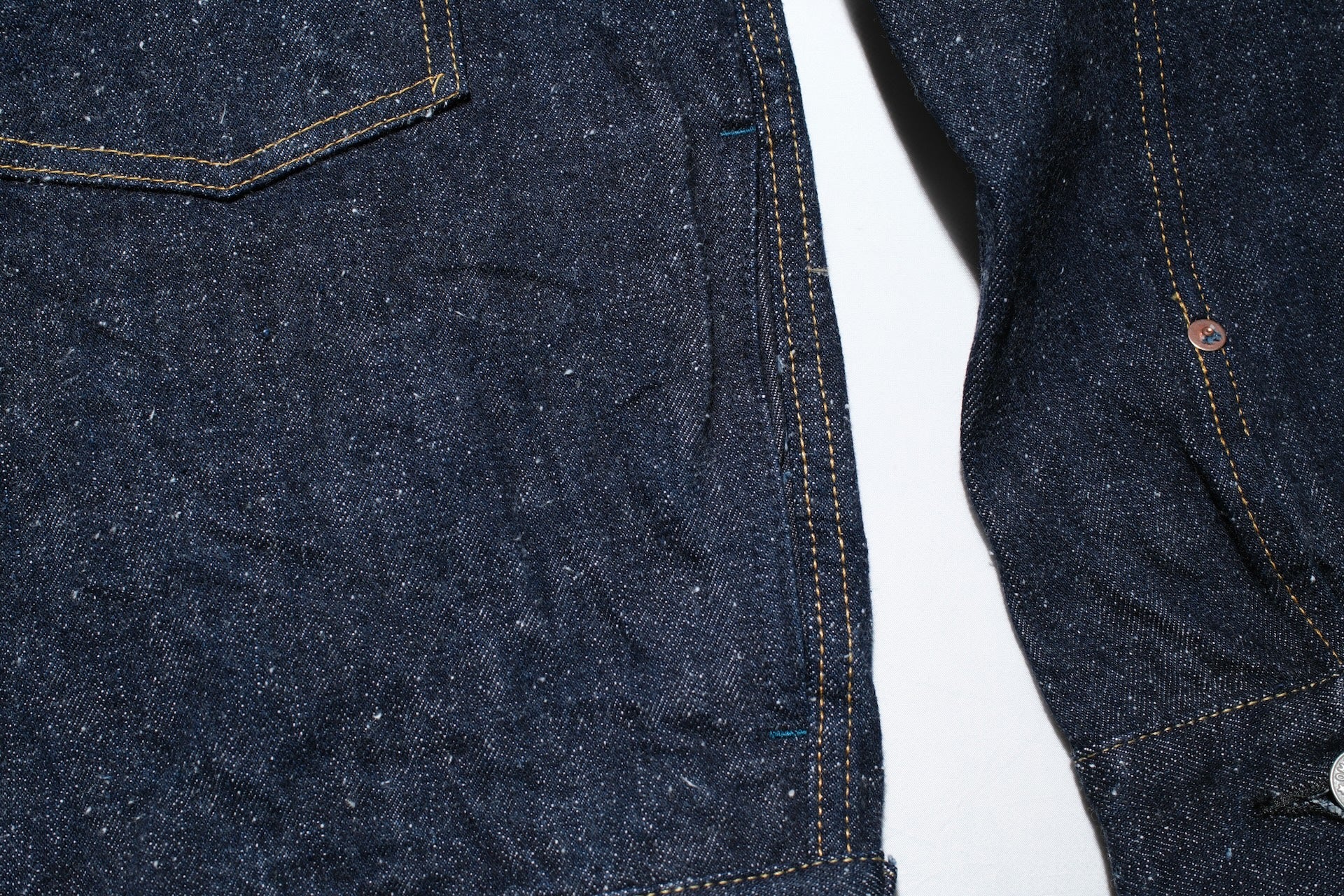 Omoto Denim 16oz Indigo Dyed “Super-Nep” Modified Type 2 Denim Jacket