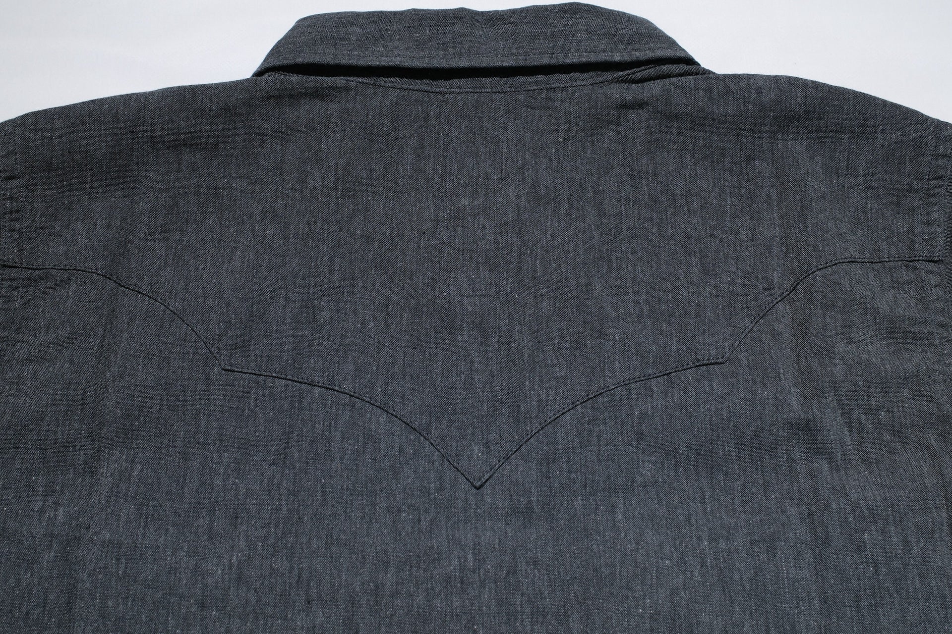 Pure Blue Japan 8oz Chambray S/S Western Shirt (Heather Black)