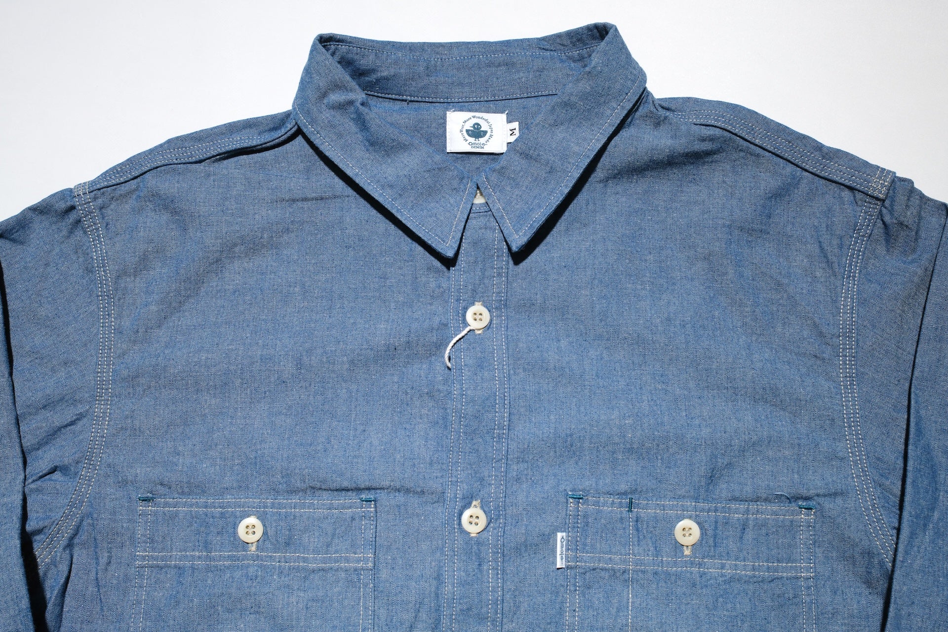 Omoto Denim 5.5oz Indigo Dyed Selvage Chambray Early Workshirt
