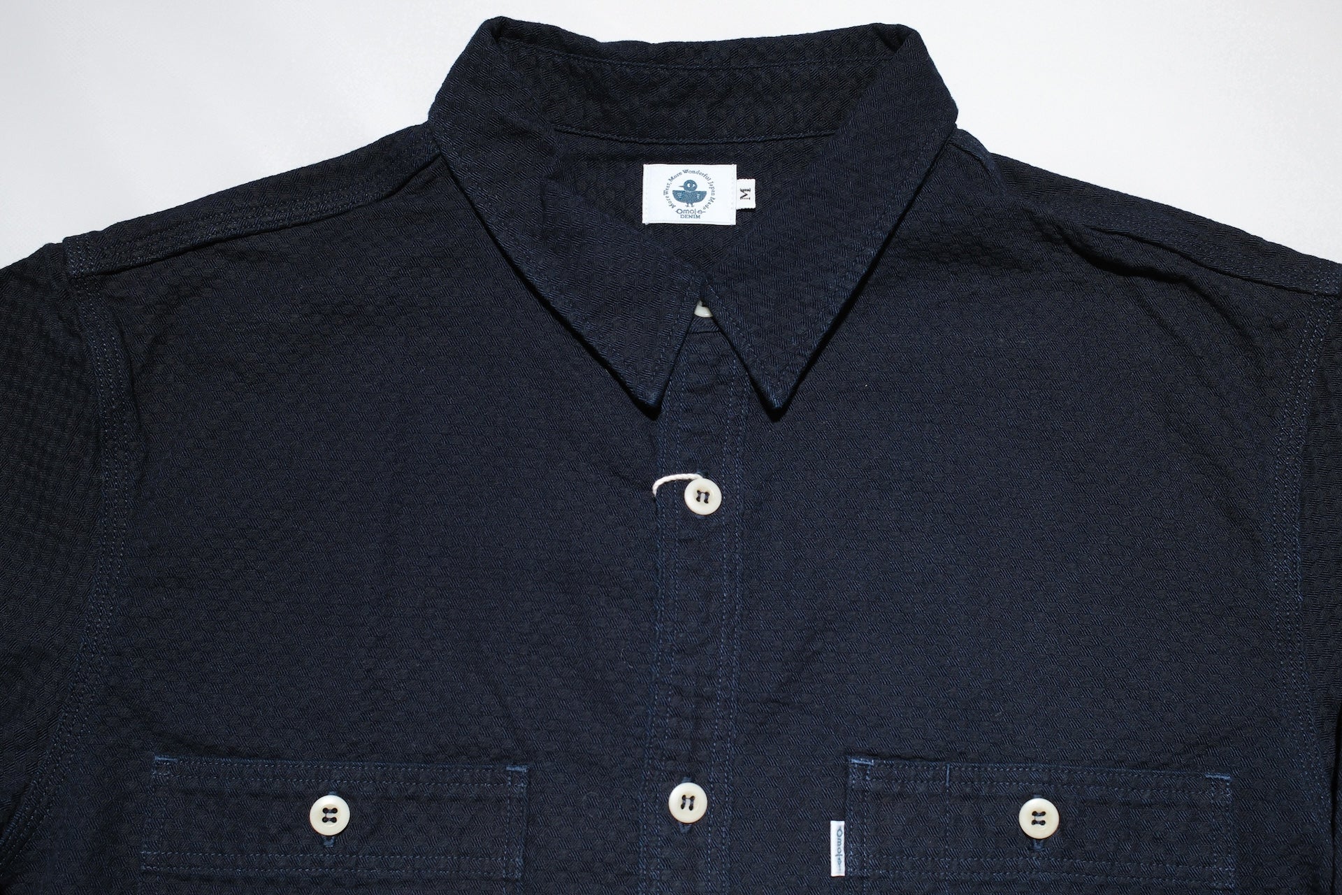 Omoto Denim 8oz Indigo Dyed “Ichimatsu” Woven Denim Early Workshirt