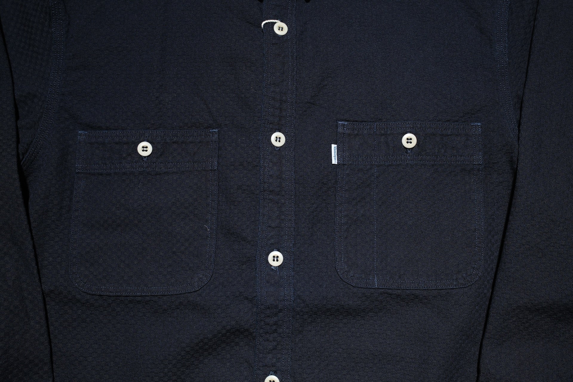 Omoto Denim 8oz Indigo Dyed “Ichimatsu” Woven Denim Early Workshirt