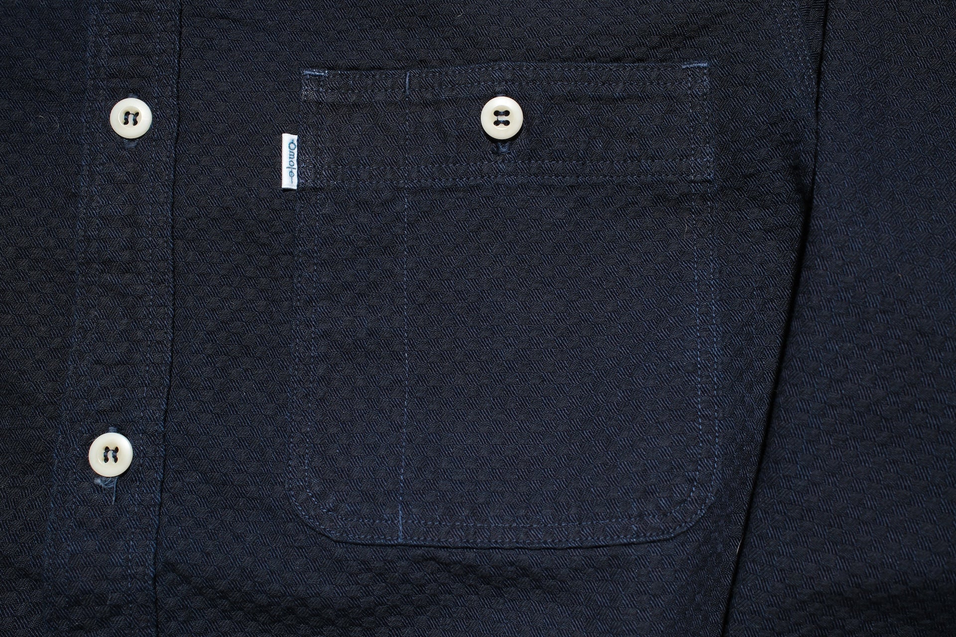 Omoto Denim 8oz Indigo Dyed “Ichimatsu” Woven Denim Early Workshirt