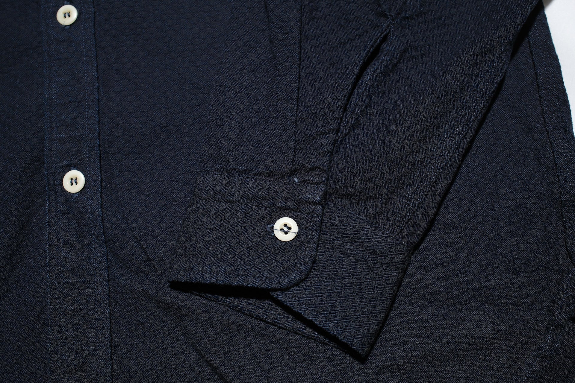 Omoto Denim 8oz Indigo Dyed “Ichimatsu” Woven Denim Early Workshirt