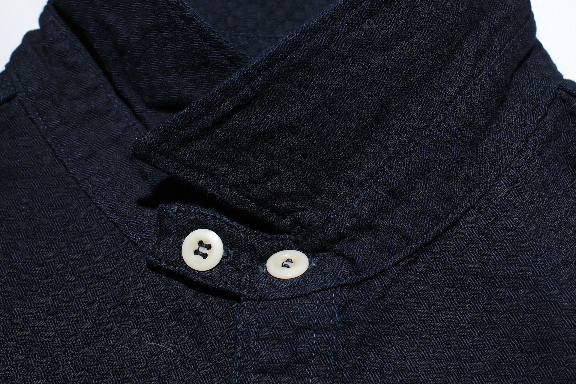 Omoto Denim 8oz Indigo Dyed “Ichimatsu” Woven Denim Early Workshirt