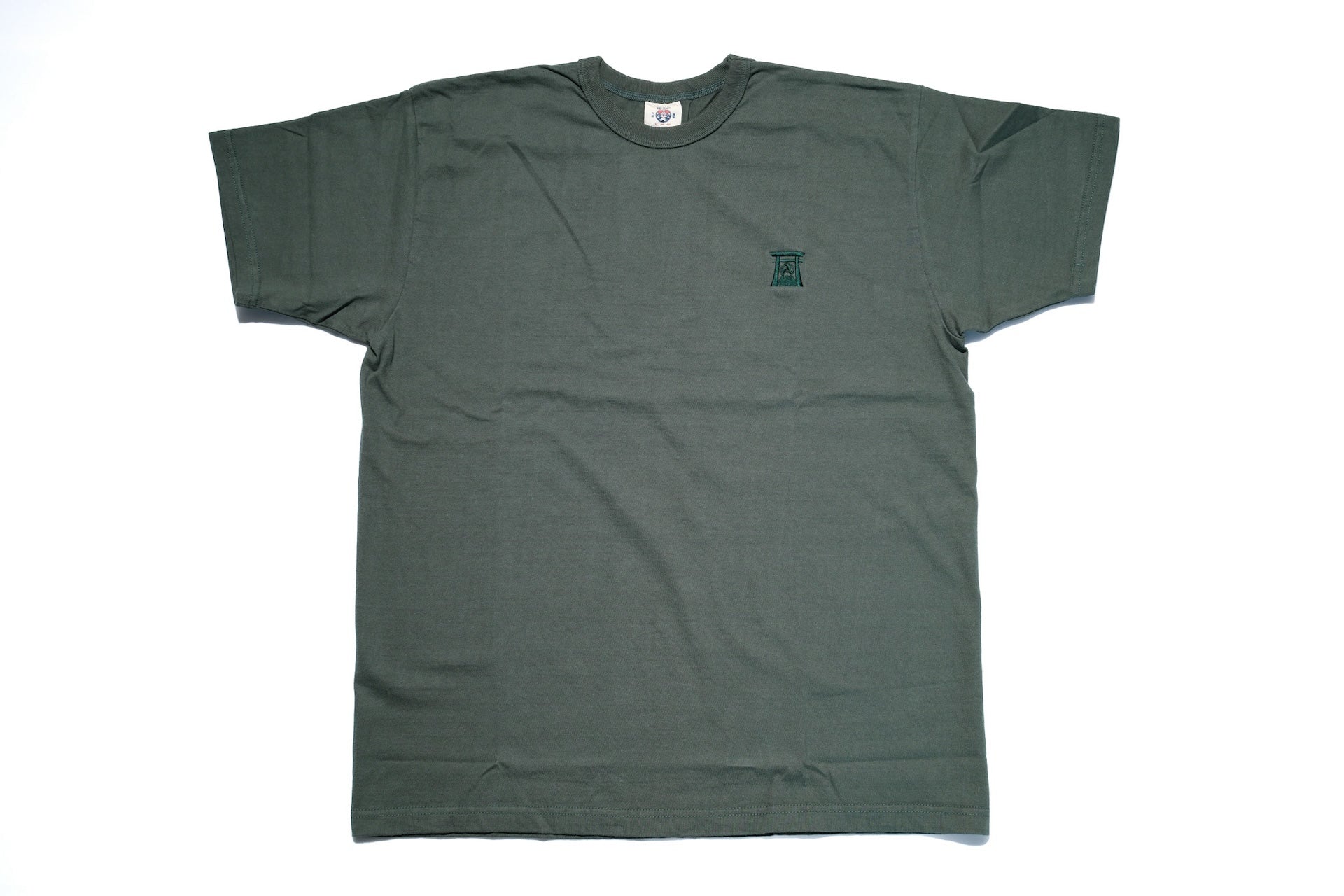 Samurai 8.5oz "Torii Embroidery" Loopwheeled Tee (Moss Green)