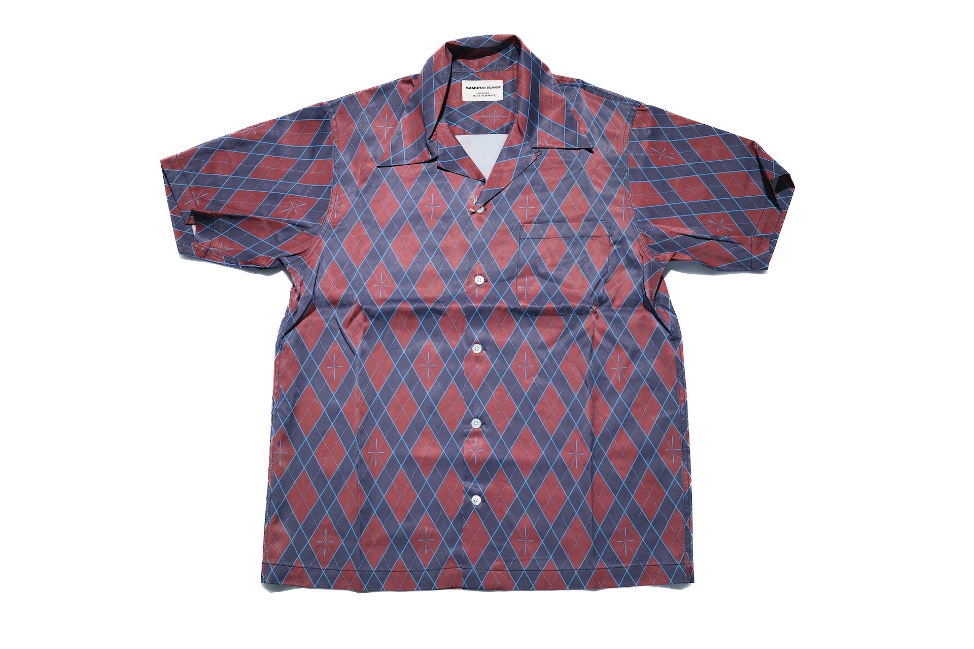 Samurai "Narahira" S/S Aloha Shirt (Burgundy Red)