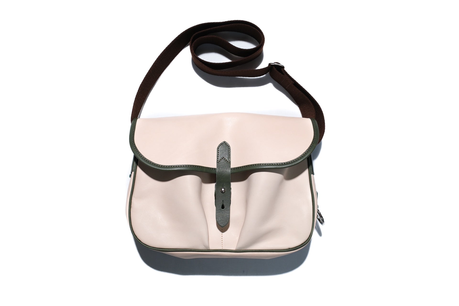 Ginkawaten Full-Grain Cowhide Utility Shoulder Bag (Natural Tan)