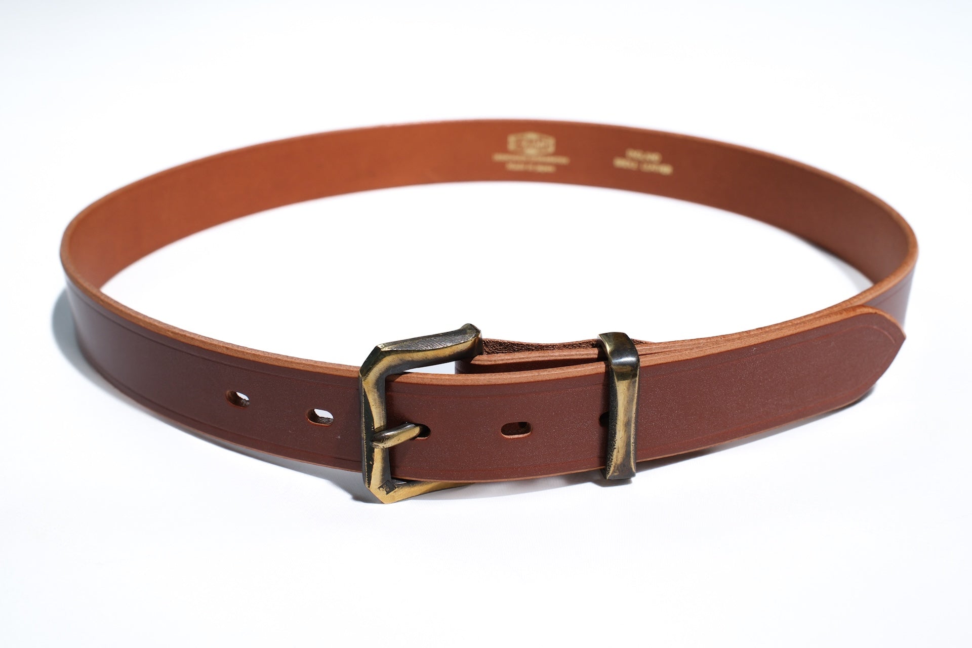 Cramp by Ginkawaten UK Bridle Cowhide Semi-Formal Belt (Brown Tea-Core)