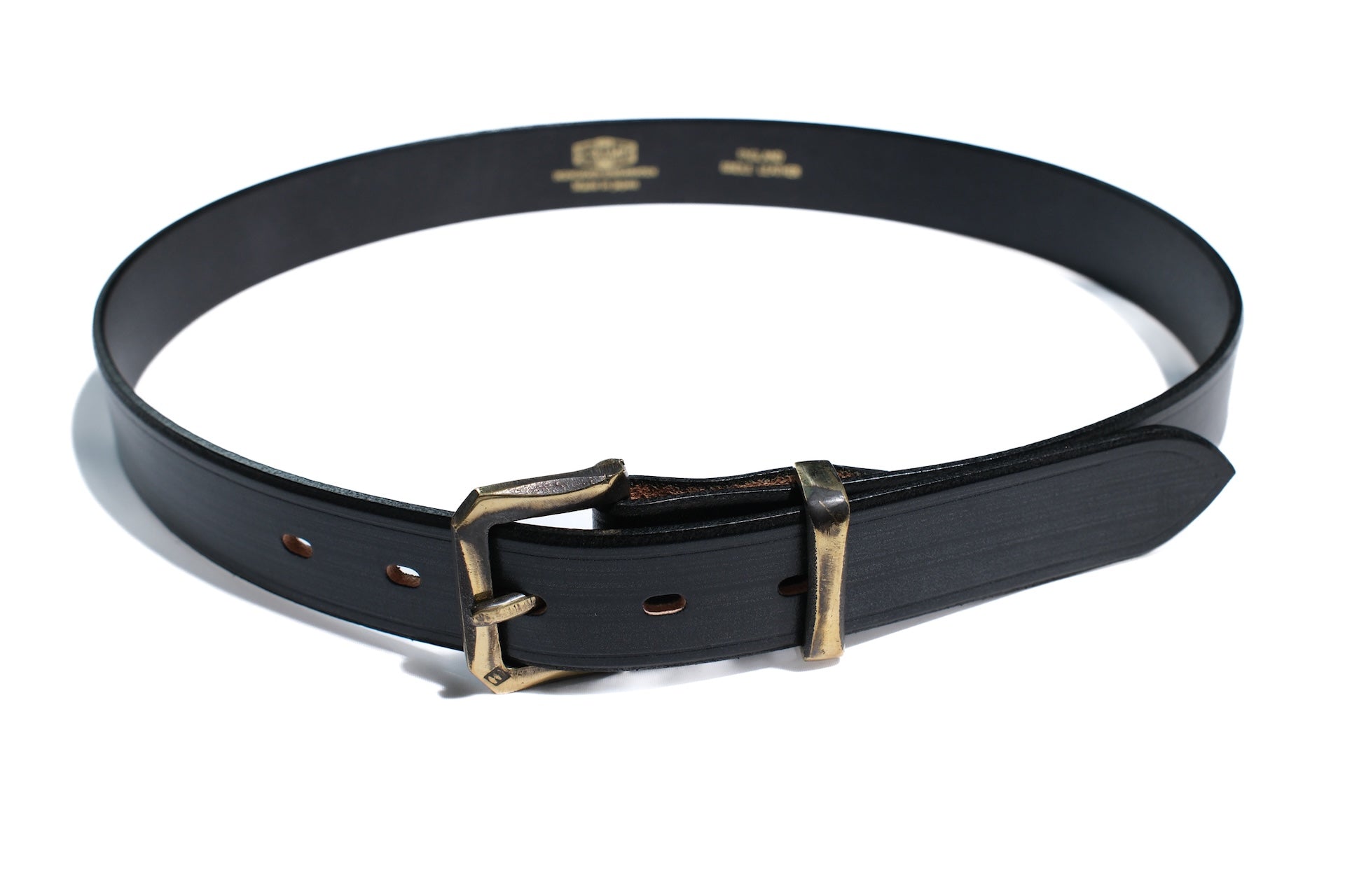 Cramp by Ginkawaten UK Bridle Cowhide Semi-Formal Belt (Black Tea-core)